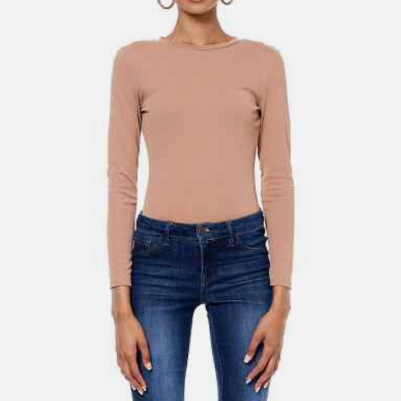Elodie Tops - Elodie Ribbed Long Sleeve Bodysuit